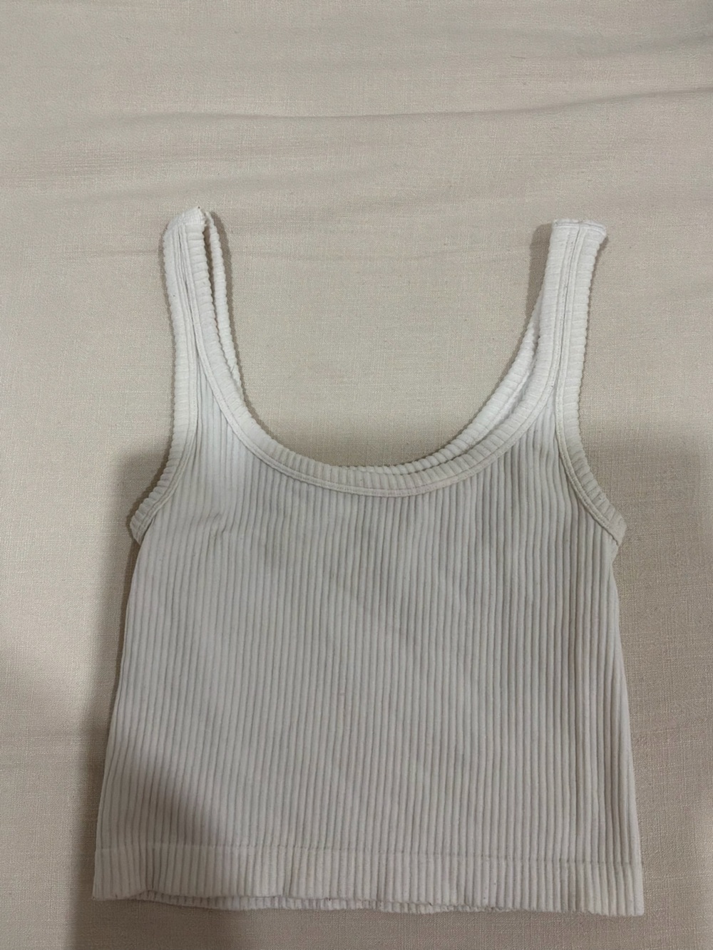 Cream Ribbed Scoop Tank - Picture 2 of 4
